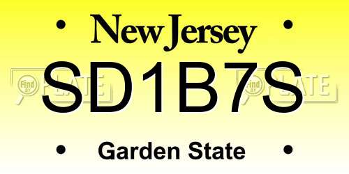 SD1B7S New Jersey License Plate