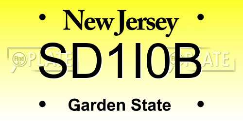 SD1I0B New Jersey License Plate