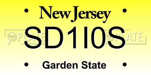 SD1I0S New Jersey License Plate
