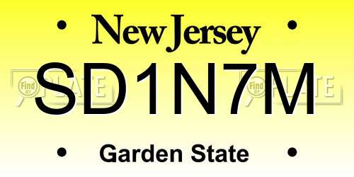 SD1N7M New Jersey License Plate