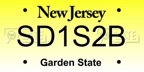 SD1S2B New Jersey License Plate