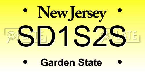 SD1S2S New Jersey License Plate