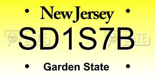 SD1S7B New Jersey License Plate