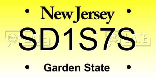 SD1S7S New Jersey License Plate