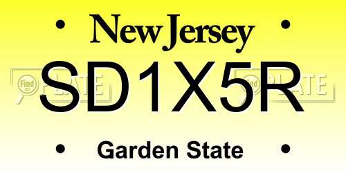 SD1X5R New Jersey License Plate