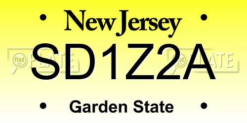 SD1Z2A New Jersey License Plate