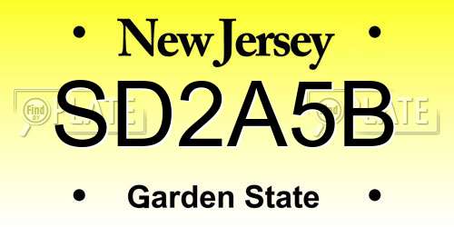 SD2A5B New Jersey License Plate