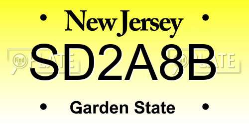 SD2A8B New Jersey License Plate