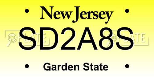 SD2A8S New Jersey License Plate