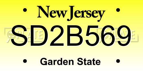 SD2B569 New Jersey License Plate
