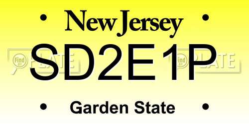 SD2E1P New Jersey License Plate