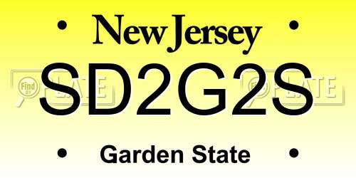 SD2G2S New Jersey License Plate