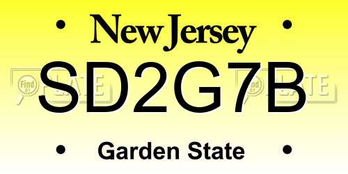 SD2G7B New Jersey License Plate