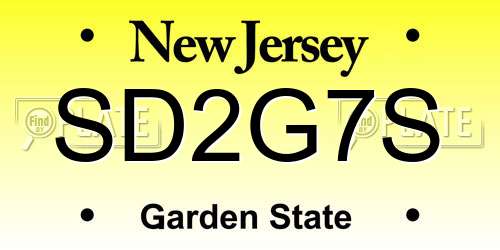 SD2G7S New Jersey License Plate
