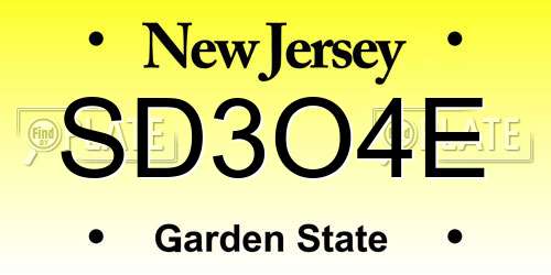SD3O4E New Jersey License Plate