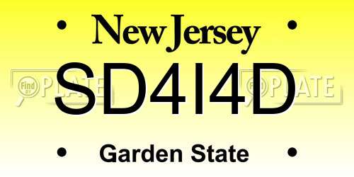 SD4I4D New Jersey License Plate