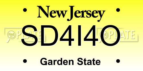 SD4I4O New Jersey License Plate