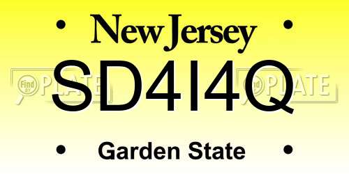SD4I4Q New Jersey License Plate