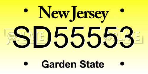 SD55553 New Jersey License Plate