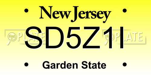 SD5Z1I New Jersey License Plate