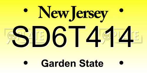 SD6T414 New Jersey License Plate