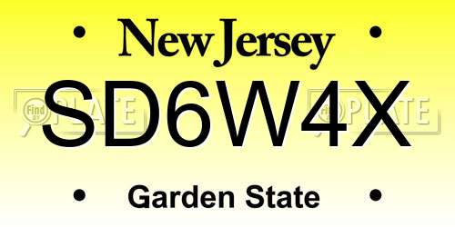 SD6W4X New Jersey License Plate