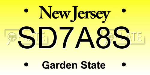 SD7A8S New Jersey License Plate