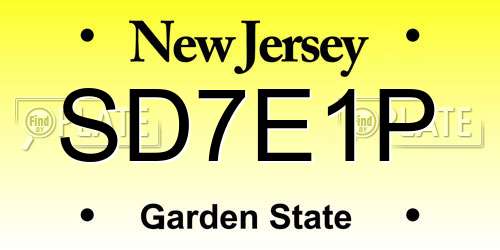 SD7E1P New Jersey License Plate