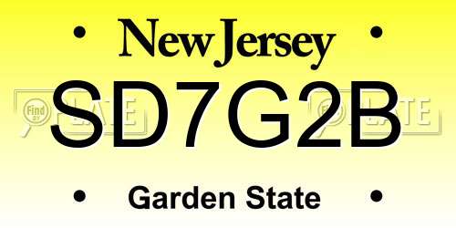 SD7G2B New Jersey License Plate