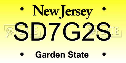 SD7G2S New Jersey License Plate