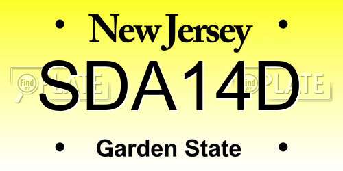 SDA14D New Jersey License Plate