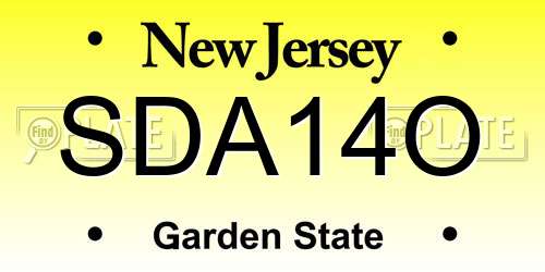 SDA14O New Jersey License Plate