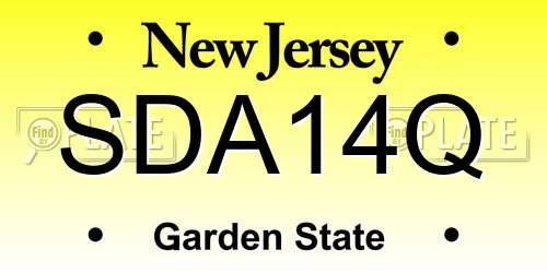 SDA14Q New Jersey License Plate