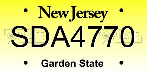 SDA4770 New Jersey License Plate
