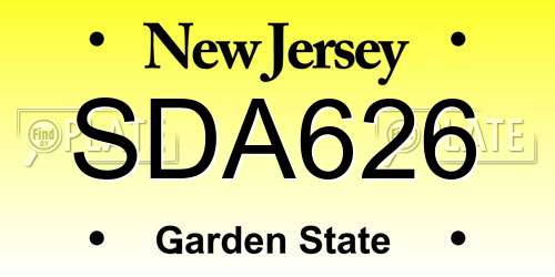 SDA626 New Jersey License Plate