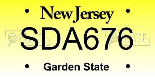 SDA676 New Jersey License Plate