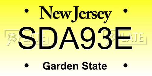 SDA93E New Jersey License Plate