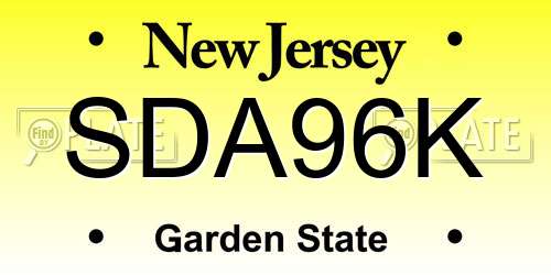 SDA96K New Jersey License Plate