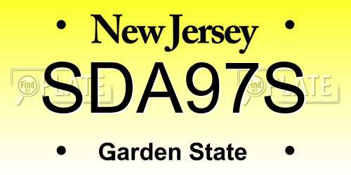 SDA97S New Jersey License Plate