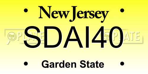 SDAI40 New Jersey License Plate