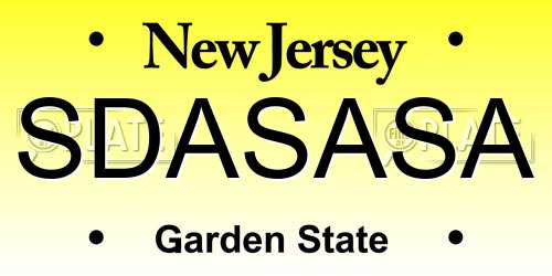 SDASASA New Jersey License Plate