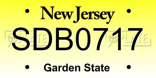 SDB0717 New Jersey License Plate