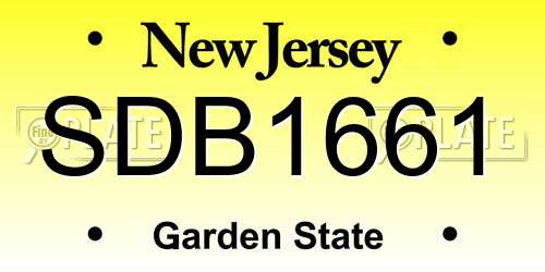SDB1661 New Jersey License Plate