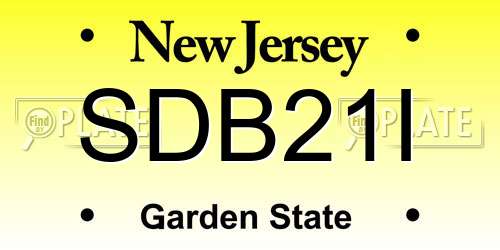 SDB21I New Jersey License Plate