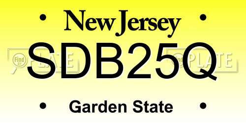 SDB25Q New Jersey License Plate