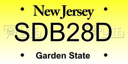 SDB28D New Jersey License Plate