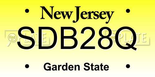 SDB28Q New Jersey License Plate