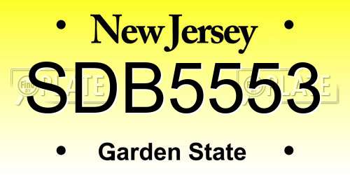 SDB5553 New Jersey License Plate