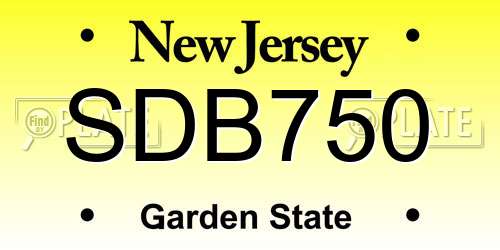SDB750 New Jersey License Plate