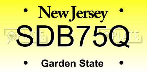 SDB75Q New Jersey License Plate